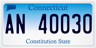 CT license plate AN40030
