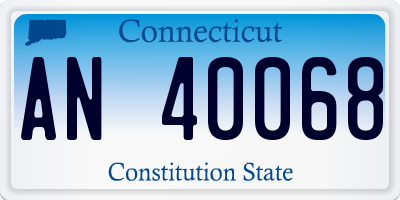 CT license plate AN40068