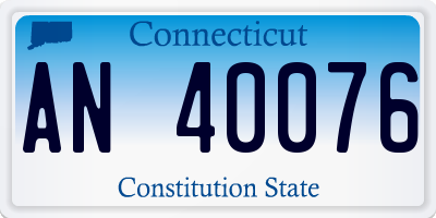 CT license plate AN40076