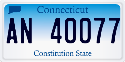 CT license plate AN40077