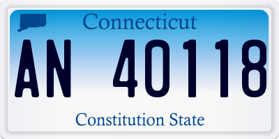 CT license plate AN40118
