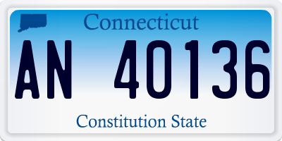 CT license plate AN40136