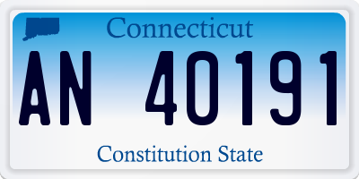 CT license plate AN40191