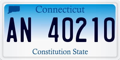 CT license plate AN40210