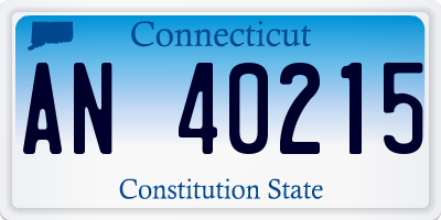 CT license plate AN40215
