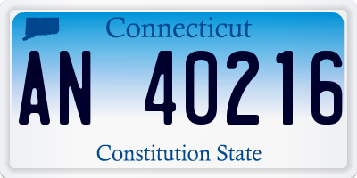 CT license plate AN40216