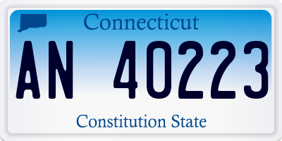 CT license plate AN40223