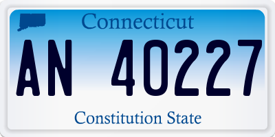 CT license plate AN40227