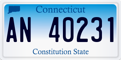 CT license plate AN40231