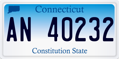 CT license plate AN40232