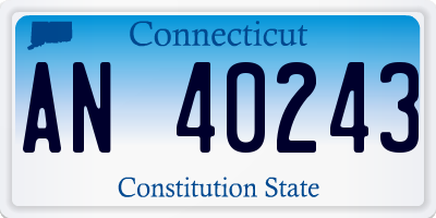 CT license plate AN40243