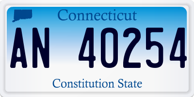 CT license plate AN40254