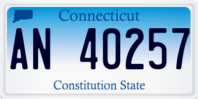 CT license plate AN40257