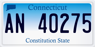 CT license plate AN40275