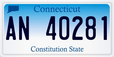 CT license plate AN40281