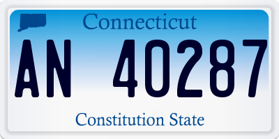 CT license plate AN40287