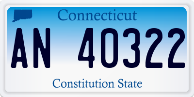 CT license plate AN40322