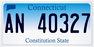 CT license plate AN40327