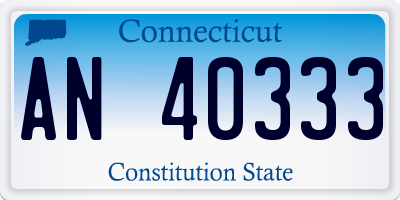 CT license plate AN40333
