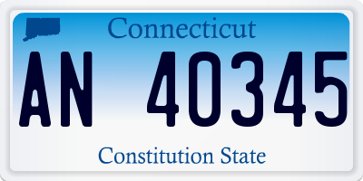 CT license plate AN40345