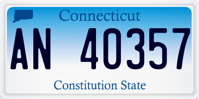 CT license plate AN40357