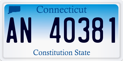 CT license plate AN40381