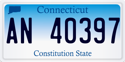 CT license plate AN40397