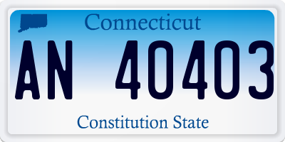 CT license plate AN40403
