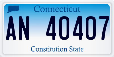 CT license plate AN40407