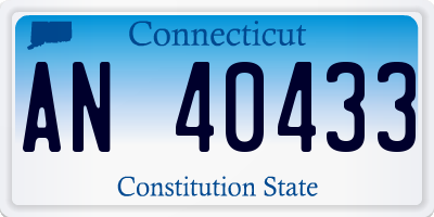 CT license plate AN40433
