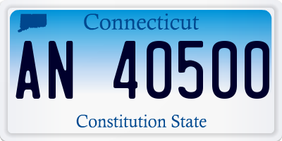 CT license plate AN40500