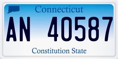 CT license plate AN40587