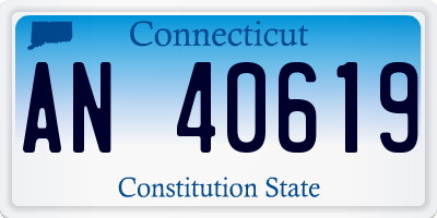 CT license plate AN40619