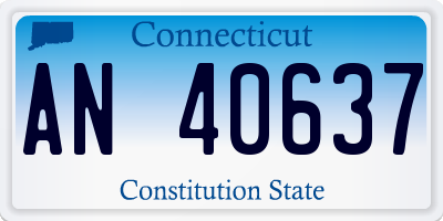 CT license plate AN40637