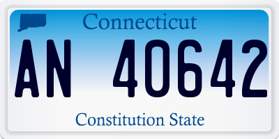 CT license plate AN40642