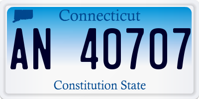 CT license plate AN40707