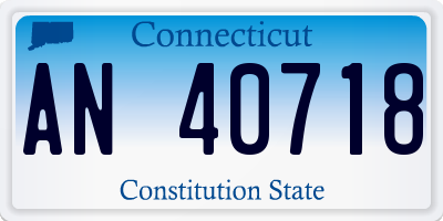 CT license plate AN40718