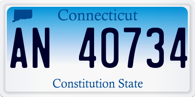 CT license plate AN40734