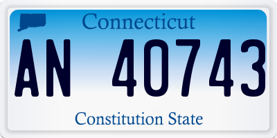 CT license plate AN40743