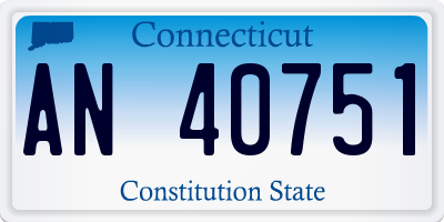 CT license plate AN40751