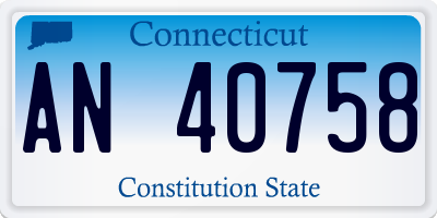 CT license plate AN40758