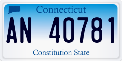 CT license plate AN40781