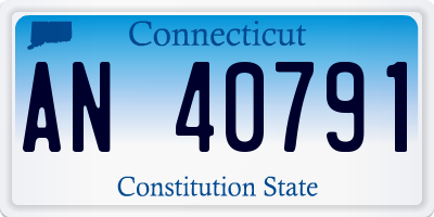 CT license plate AN40791