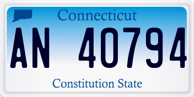 CT license plate AN40794