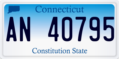CT license plate AN40795