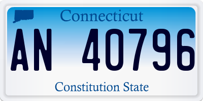CT license plate AN40796