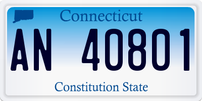 CT license plate AN40801