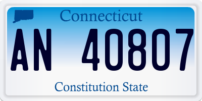 CT license plate AN40807
