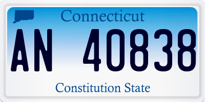 CT license plate AN40838
