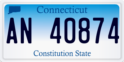 CT license plate AN40874